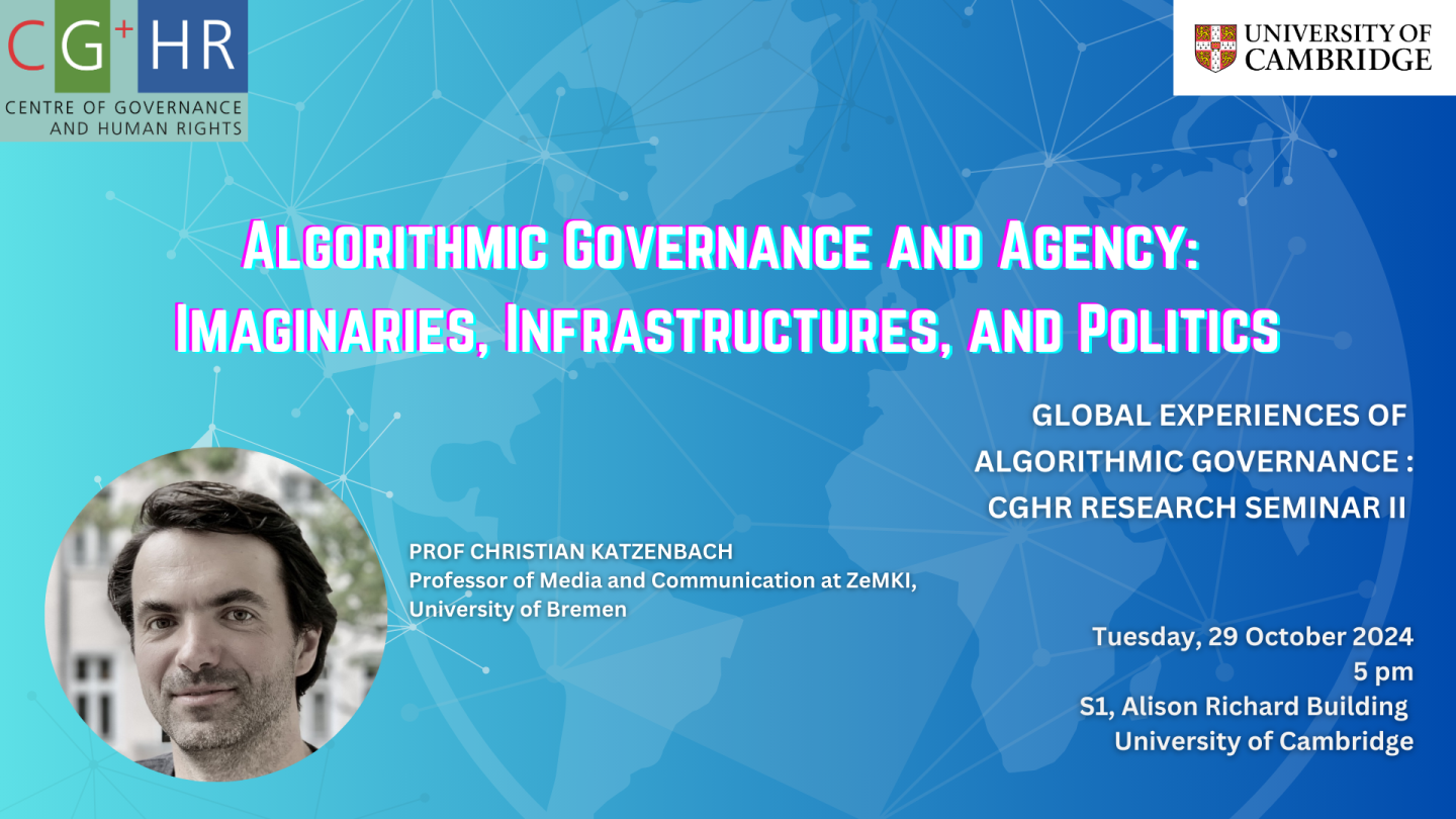 Prof Katzenbach speaks on ‘Algorithmic Governance and Agency’ at the University of Cambridge