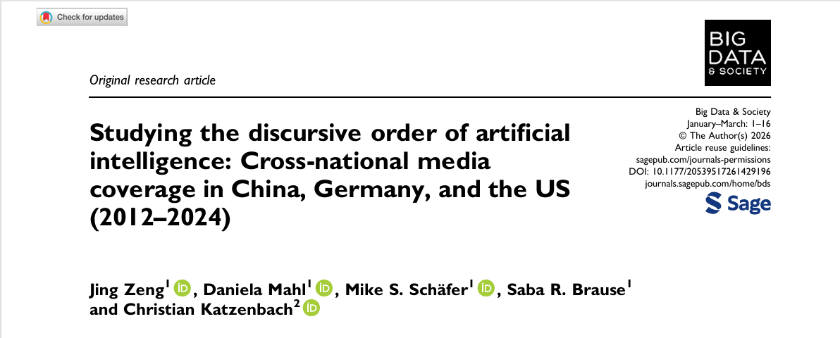 New Publication about the Discursive Order of AI
