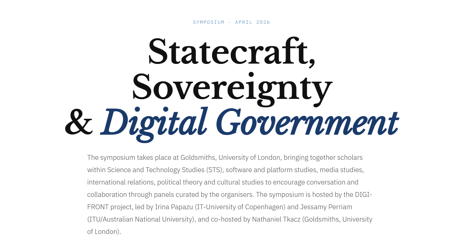 Paloma Viejo Otero presents at Goldsmiths Symposium “Statecraft, Sovereignty & Digital Government”