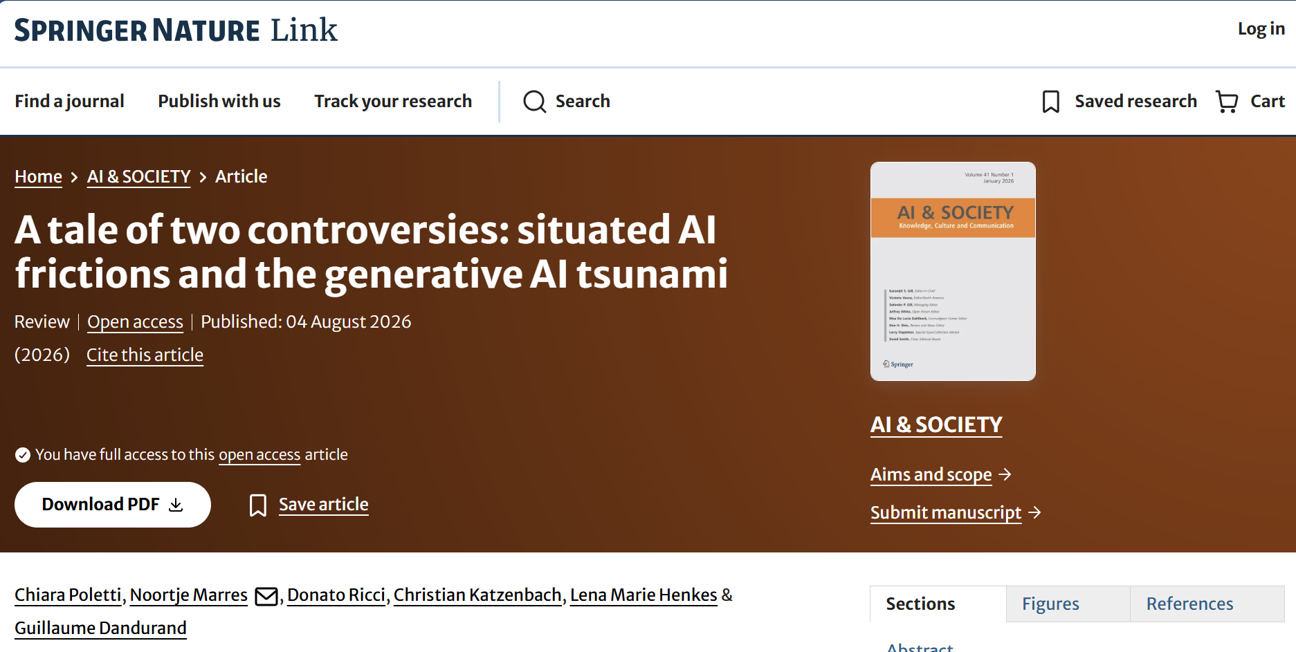 New publication: “A tale of two controversies: situated AI frictions and the generative AI tsunami”